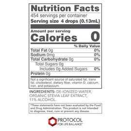 Protocol Stevia Liquid Extract - Organic Stevia Sweetener - Zero Calorie Sweetener - 2 Fl Oz