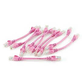 CablesOnline 10-Pack 6inch CAT5e UTP Ethernet RJ45 Full 8-Wire Pink Patch Cable, (U-000PK-10)