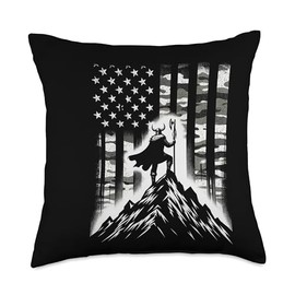 Viking American Flag USA Flag Throw Pillow