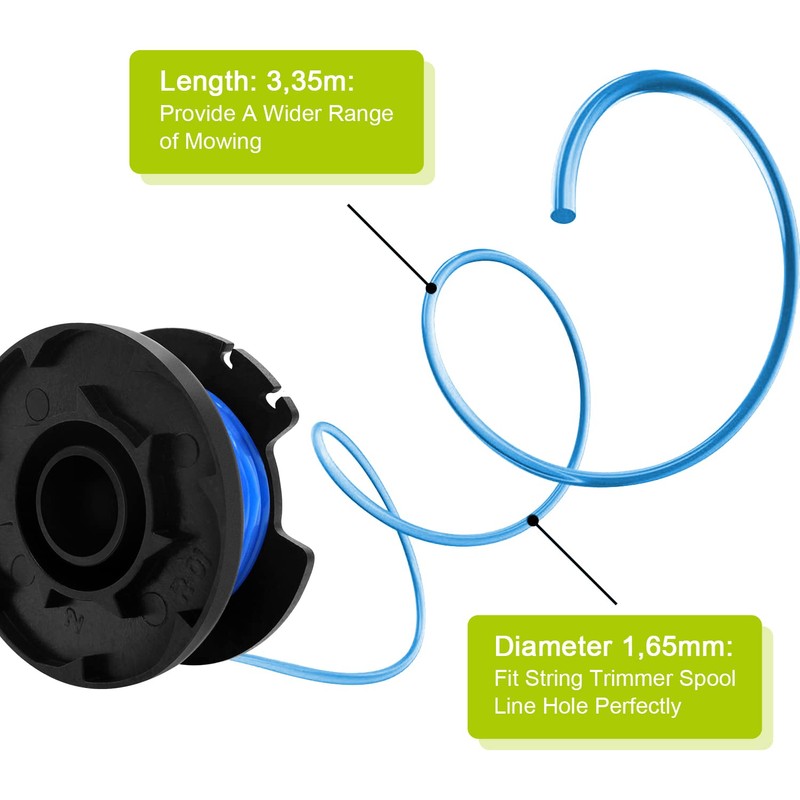 Uchidodo Grass Trimmer Line for Ryobi, 6 Pieces Thread Spools