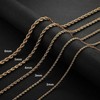 HZMAN 18K Real Gold Plated Rope Chain 6mm Stainless Steel