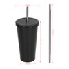 500ML Small Vacuum Coffee Cup Iced Coffee Bottle with Straw