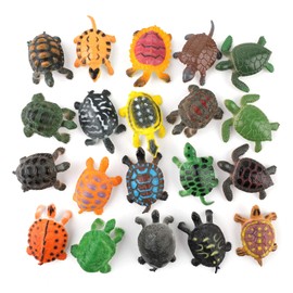 OOTSR 20 Pieces Turtle Figurines, Ocean Animal Small Turtle Realistic Plastic Turtles for Party Favour/Pet Turtle/Bathtub/Educational/Gift