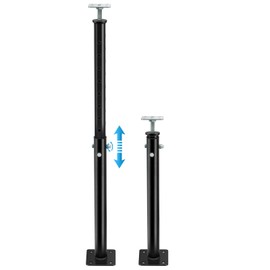 Yaocom 1 Pack Winter Adjustable Floor Jack Post Basement House Floor Jack Steel Support Jacks Post Pole for Porch Roof Deck Heavy Load Areas, 23.23"-43.31" Adjustable Height, Black
