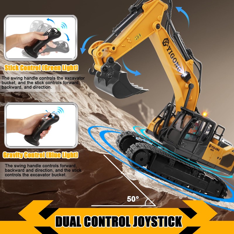 KIZJORYA 2025 Latest Updated Version Remote Controlled Excavator Toy
