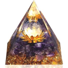 POHOVE Amethyst Crystal,Crystal Pyrami-d,Spiritual Gifts for Women, Relieve Stress Relax Your Mood Healing Crystal Gifts for Unique Room Decor and Gift Choice for Friends.