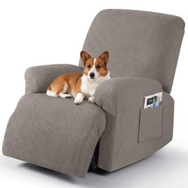 Timeles Extra Wide Recliner Chair Cover Reclining Couch Cover Sofa Slipcover Stretch Soft Washable (Single-Seater Oversized, Taupe)