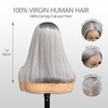 Grey Bob Wigs Human Hair 13x4 Lace Front Wigs Glueless