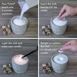 Foton Pearled Candle Bestsellers Gift Scented Bundle 18oz 4-Pack – Non Toxic Luxury Long Lasting Powder Wax Sand Candles Up to 120 Hours - Refillable Candle Sand with 30 Wicks Each for Candles Making