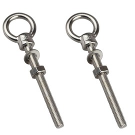 ORTAVA Eye Bolts Long M6 x 60 mm, Pack of 2 Eye Bolts with Washers and Hex Nuts, Eye Bolt Stainless Steel 316 V4A A4, Eye Bolt for Mounting and Suspension