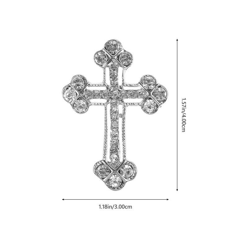 Abaodam Rhinestone Cross Brooch Pin for Women and Men Diamond-in