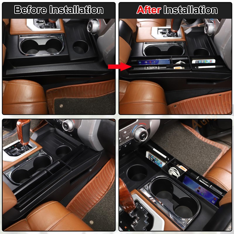 Aunginsy Center Console Side Gear Shift Storage Box Fit Toyot@a