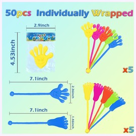 JTGILKFR 50PCS Sticky Hands for Kids Party Favors, Stretchy Slappy Hands Sticky Hand & Feet Goodie bags Stuffers Piñata Fillers Treasure Box Toys for Classroom Prizes Birthday Party Favor Gift
