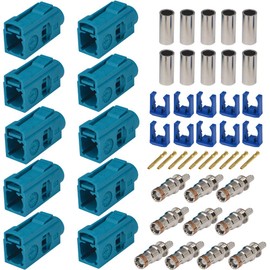 onelinkmore GPS Antenna Fakra Adapter Fakra Z Female Crimp Connector Fakra Z Waterblue/5021 Connector Coding Crimp for RG316 RG174 LMR100 Pack of 10