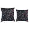 Deep Purple Barberry Foliage Pattern – Elegant Nature Throw Pillow