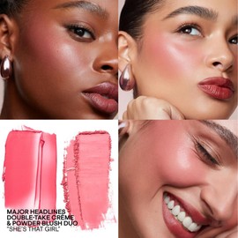 Patrick Ta Mini Major Headlines Double-Take Crème & Powder Blush Duo – She’s That Girl Rubor en crema y polvo 2 en 1 para un acabado luminoso y natural versión de viaje