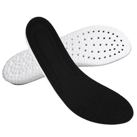 WLLHYF Memory Foam Insoles for Women Men with Arch Support, Cropable Shock Absorption Inserts Breathable Sports Insoles Comfortable Replacement Insoles M: UK 8-10 Black