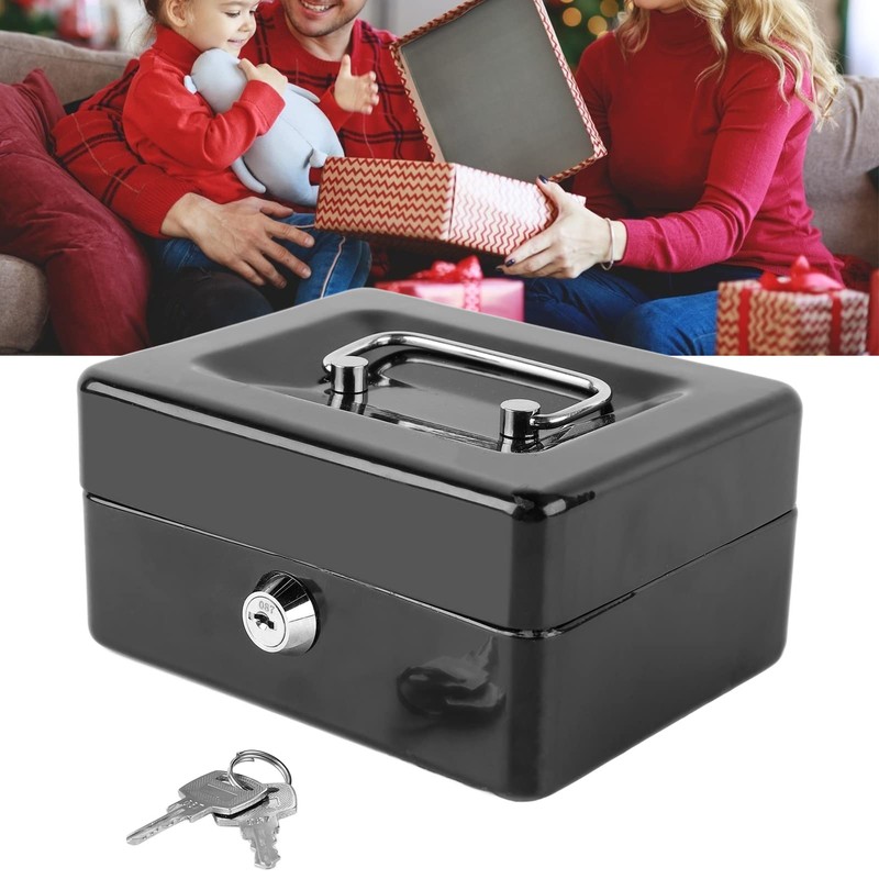 Fireproof Document Box with Key Lock, Secure Storage Box for