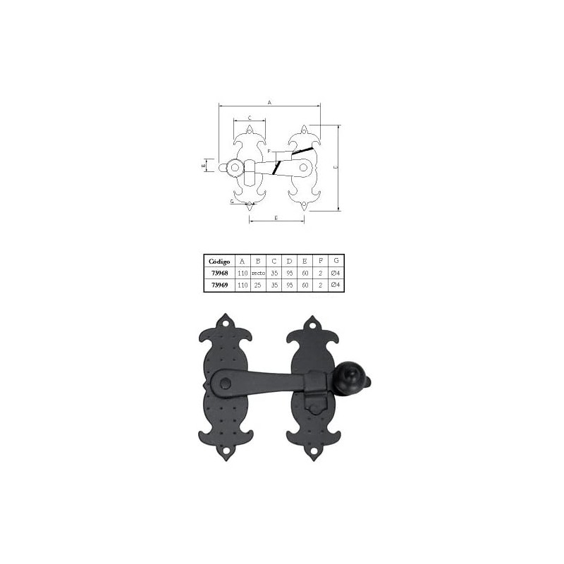 Imex EL ZORRO B-73969 Door / Window Bolt 110 mm