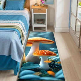 BXPZHWEI BXPZHWEI Coffee Green Pebble Mushroom Hallway Rug 2x7ft Modern Style Washable Non-Slip Rug, Foldable Fatigue Relieving Floor Mat for Kitchen Living Room Bedroom Laundry Room Entrance Decor