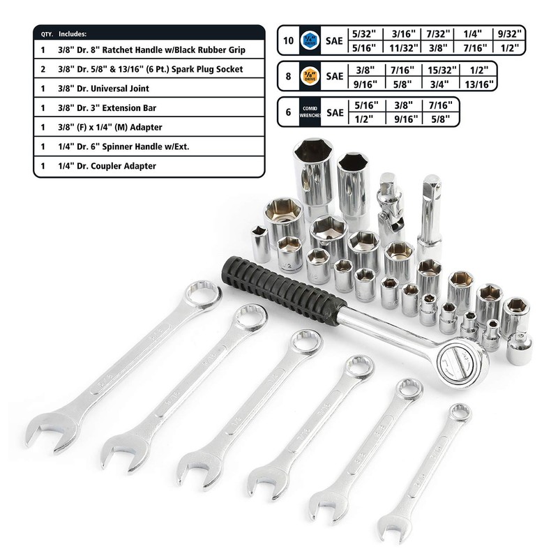 GreatNeck MS125 125 Piece Marine Tool Set, Complete With High