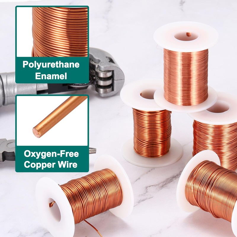 MECCANIXITY 20 AWG Magnet Wire, 20 Gauge Enameled Copper Wire,
