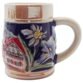 German Alpine Village Ceramic Beer Stein Shot Glass-2.5"