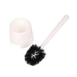 WY8 Premium Toilet Brush with Holder, Polypropylene Handle, Sleek Design for Bathroom Hygiene, 14.02 x 4.29 x 4.09 inches (White)