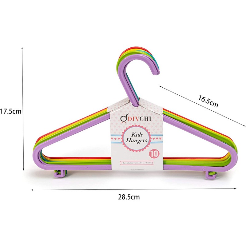 DIVCHI 20 Pack Children's Hanger Plastic Tubular Kids Hangers Non