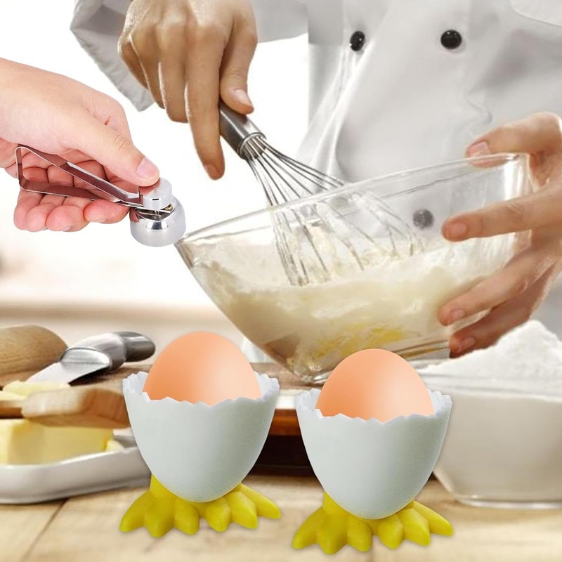 KFSCIP 9pcs Egg Cups, Cartoon Egg Holders, Boiled Egg Cups,