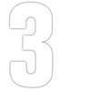 Pack of 3 Wheelie Bin House Numbers - White Number