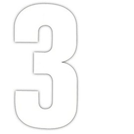 Pack of 3 Wheelie Bin House Numbers - White Number 3