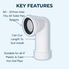 Hulthor 90° Bent WC Pan Connector – Universal Toilet Waste