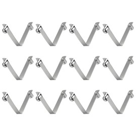 sourcing map Pack of 12 Double Button Kayak Paddle Snap Spring Clip 50 x 8 mm 65 Mn Spring Steel V-shaped Solid Telescopic Locking Tube Clips for Tent Umbrella Camping
