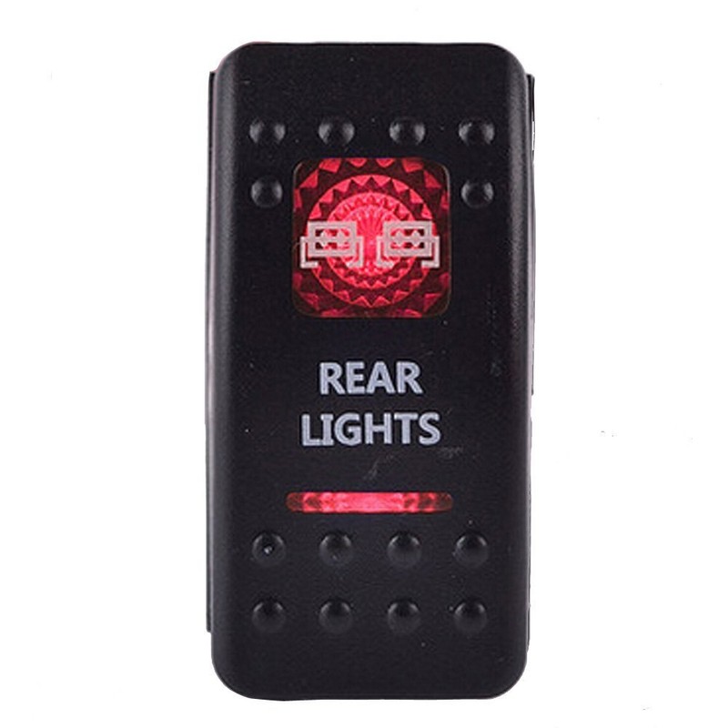 Mintice™ 12 V Car Red LED Light Illuminated Rocker Switch