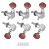 Tuner Pegs Tuning Machine Heads Button Silver Wooden Folk Guitar