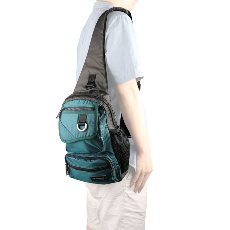 Vanlison - Mochila bandolera para hombre y mujer, color azul
