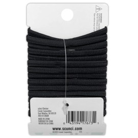 Scunci No-Damage Comfortable Black Hair Ties, Flat Design All-Day Hold, 14-Pieces per Pack (3-Packs)