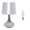 Simple Designs LT3039-GRY-LB 14.17" Mosaic Tiled Glass Genie Table Lamp
