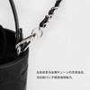 FsGrg Bag Replacement Shoulder Strap Chain/Leather Black + Silver/Silver Approx
