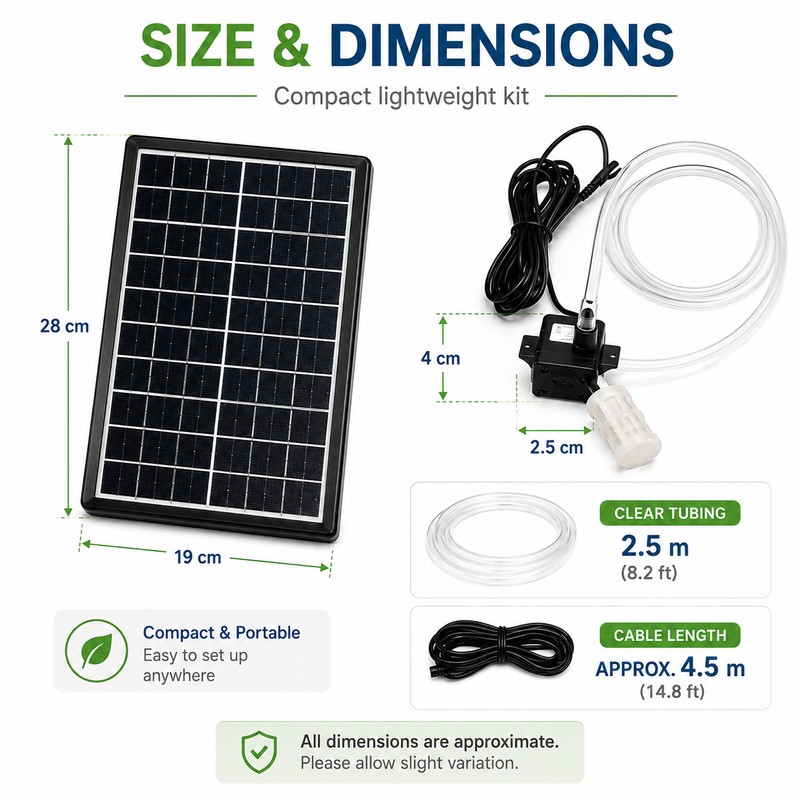 6W Solar Fountain & Pond Pump Kit, 9V Submersible Water