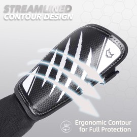 WVVOU Children's Shin Pads, Football Shin Pads for Boys and Girls, Shin Pads, Football Men with Double Adjustable Straps, Super Shock Resistance, Lightweight, CE Certified