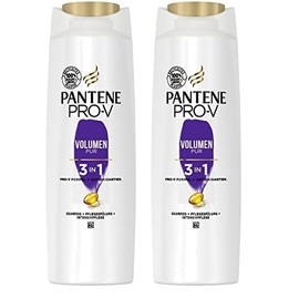Pantene Pro-V Volumen Pur 3-In-1 Shampoo + Pflegesp√ºlung + Intensivpflege, Pro-V Formel + Antioxidantien, F√ºr feines, plattes Haar, 250ML (Packung mit 2)