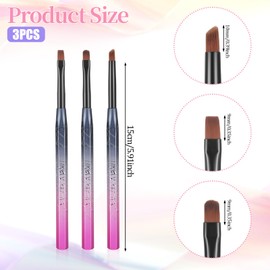 ElevateTech Nail Art Clean Up Brushes, 3 Pcs Nail Polish Remover Brushes Flat/Round/Angled Acetone Resistant Gel Nail Art Brushes for Nail Art Design & Polish Mistakes Clean