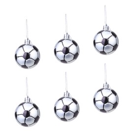 TOYANDONA Pack of 6 Christmas Tree Decorations Christmas Baubles Football Tree Decoration Christmas Tree Baubles Plastic Christmas Hanging Ornament Sport Theme Christmas Decoration for Sports Lovers