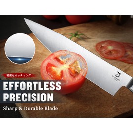 14 PCS Knife Set with Wood Block - Stainless Steel Kitchen Knife Block Set with Built in Sharpener, Dishwasher Safe, Rust Resistant, Non-Slip Ergonomic Handle - Gift for Men Women and Housewarming