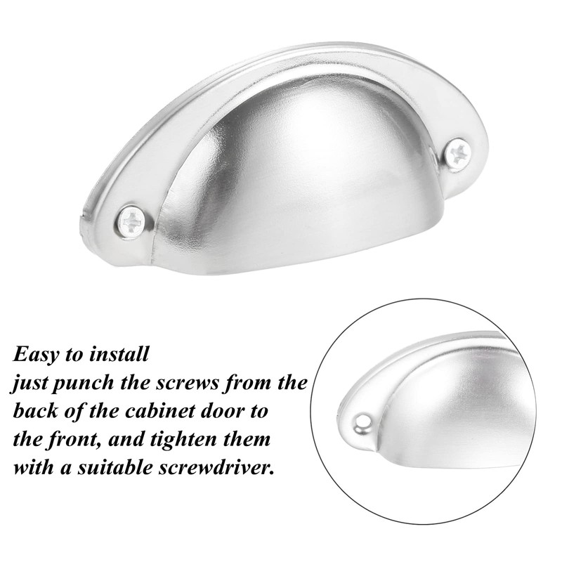 Yetaha Cup Cabinet Pulls, 10PCS Drawer Shell Pull Handles, 82x35mm