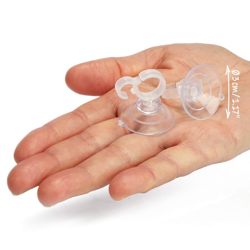 com-four® 20 x Suction Cup Holders with Clip Hooks for