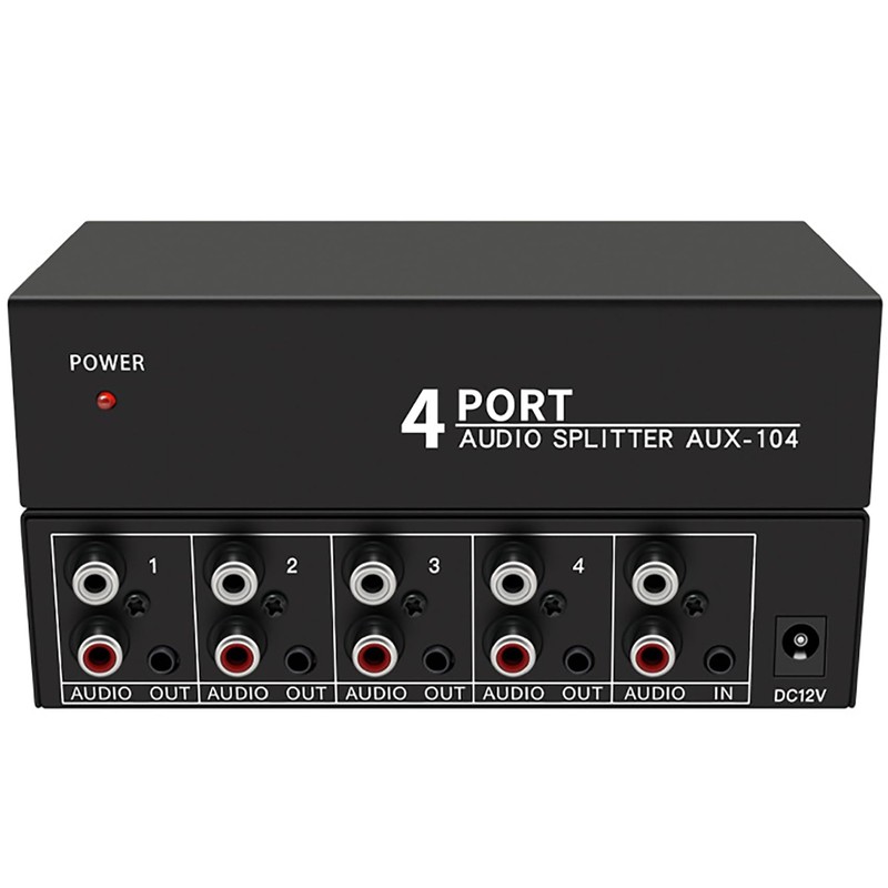Tunghey RCA AUX Audio Splitter 1 in 4 Out, Stereo