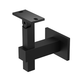 Handrail Bracket Stainless Steel Square Adjustable by Inline Design (Black Matte Powder Coat)